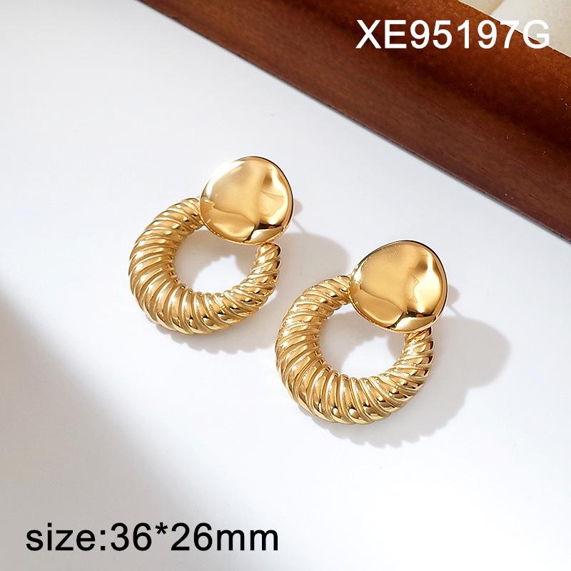 2025 European Geometric Titanium Steel Stud Earrings: Lightweight, Luxury, High-End Fashion for Women