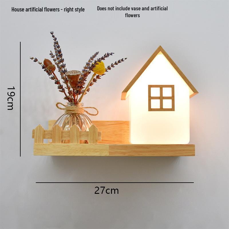 Japanese Solid Wood Nordic Wall Lamp for Bedroom, Living Room, Study, and Balcony