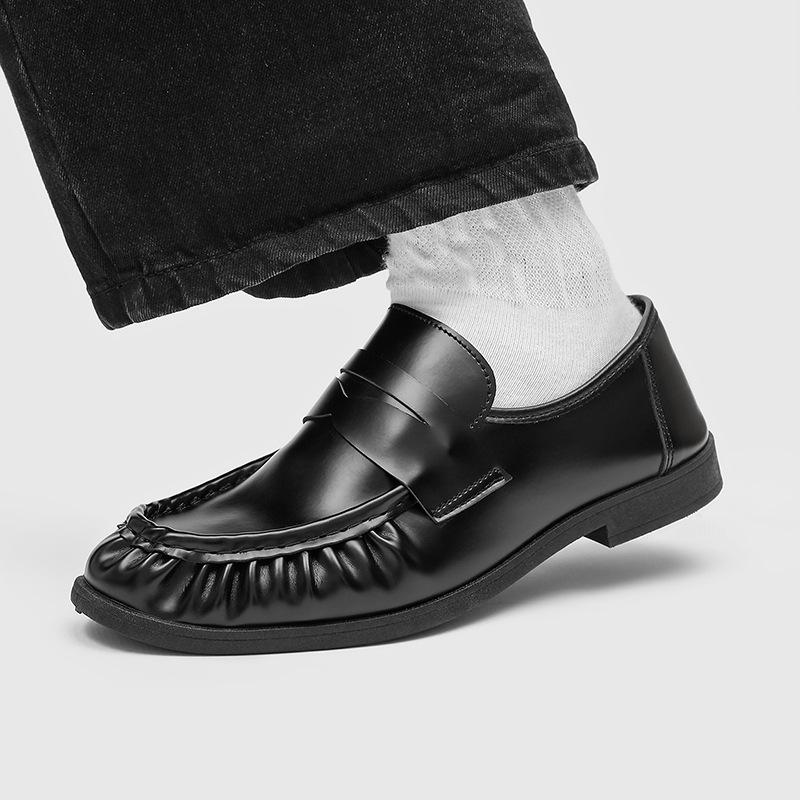 Men's Autumn Casual Leather Driving Loafers - Slip-On Low-Top
