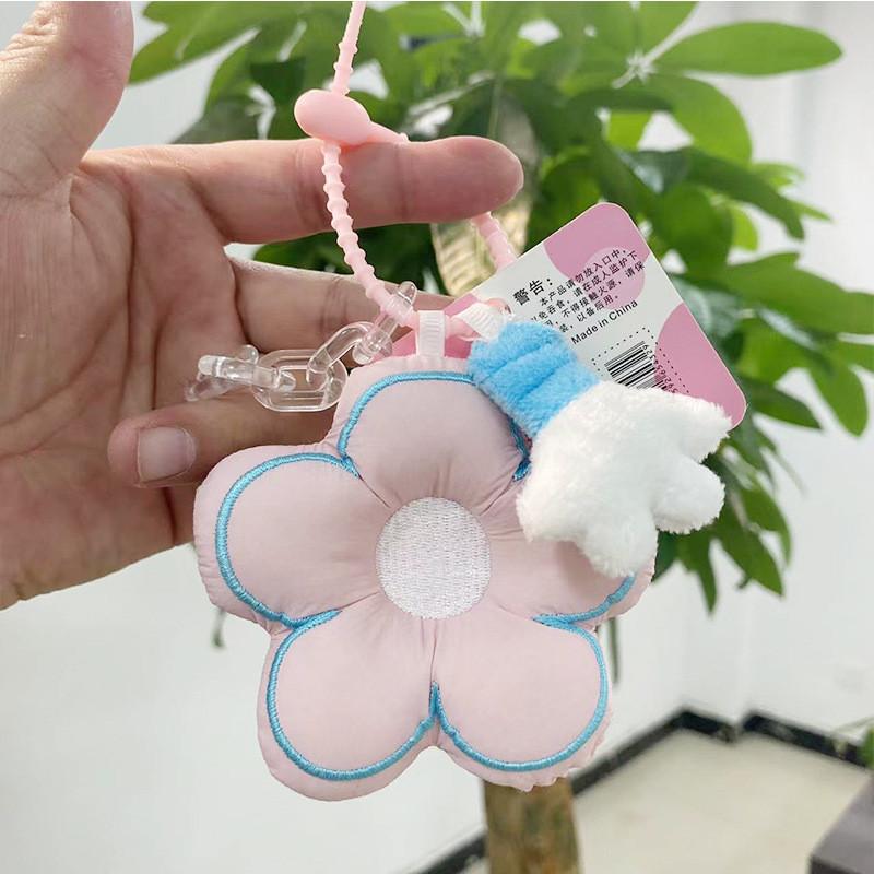 

Плюшевый брелок в виде цветка, причудливый, для милых аксессуаров для рюкзака и подарков, ярких розового, синего, желтого и лимонно-желтого цветов розовый