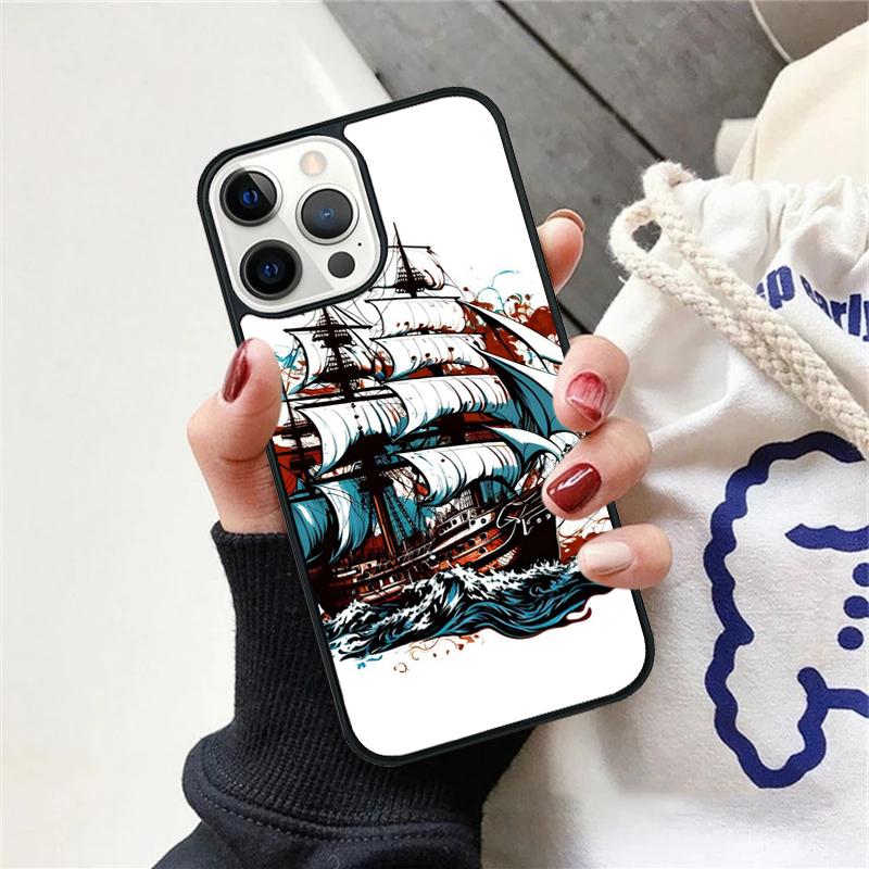Sailing Pirate Ship Phone Case Cover For iPhone 17 Air 12 Plus Max for iPhone 17 Air 15 16 11 13 14 Pro Max Fundas