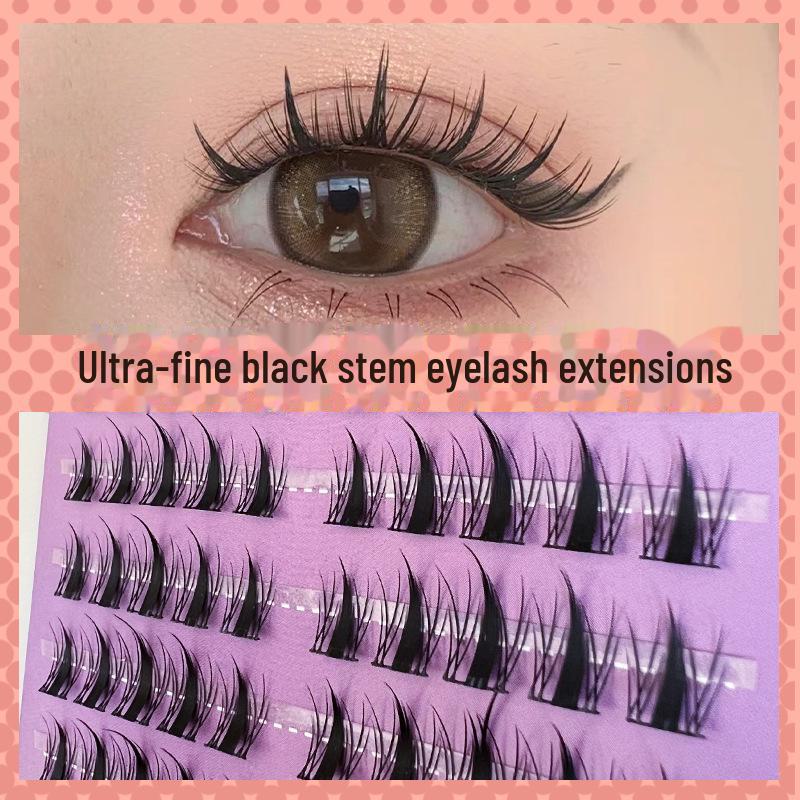 Yue Jiao Niang Autumn Leaf False Eyelashes: Natural Curl, Cartoon Eyes, Daily Wear for Students