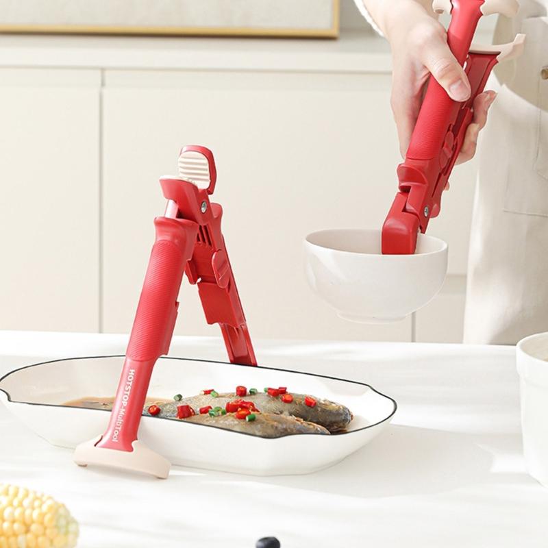 Heat Resistant Bowl Tongs Nonslip Heatproof Grip Clamp for Hot Dishes and Plates Multipurpose Kitchen Cooking Accessory