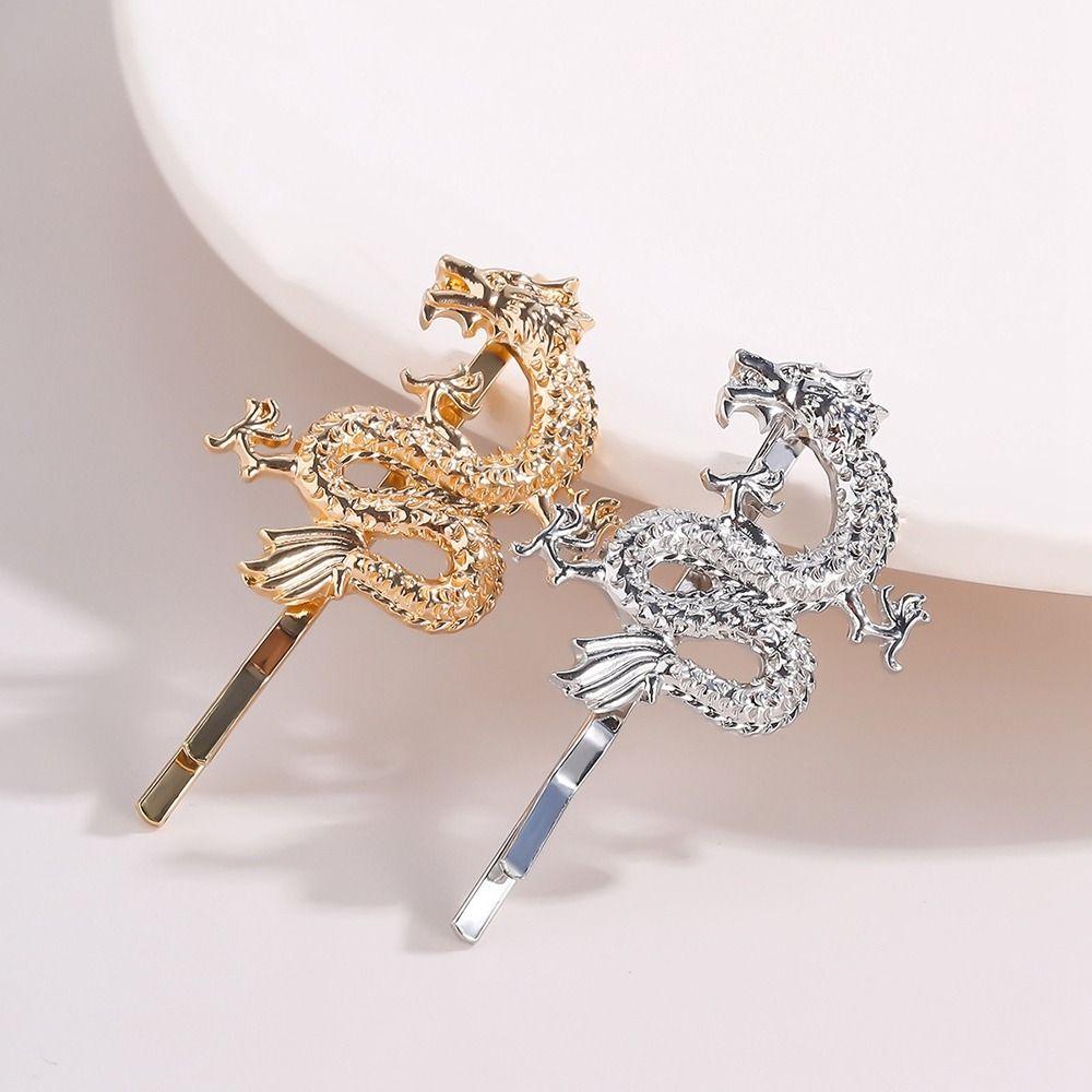 Geometric Shape Dragon Shape Hairpin Chinese Style Headwear Female Hair Accessories Metal Hair Clip