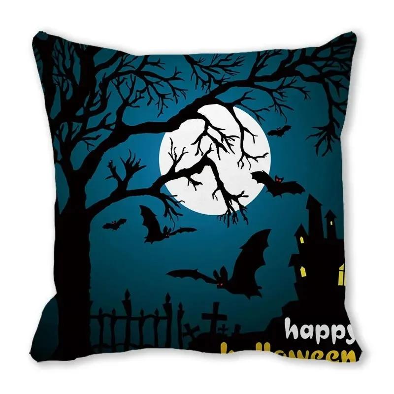 Halloween Horror Night Pattern Living Room Office Sofa Car Decorative Pillowcase
