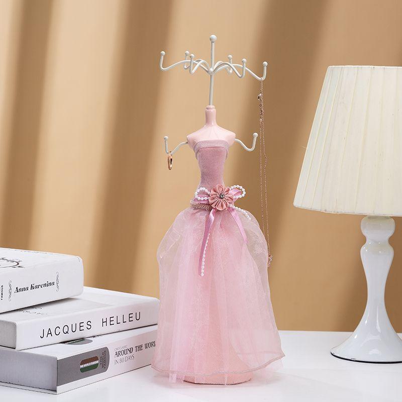 Elegant Princess Jewelry Organizer Stand Mannequin Dress Form with High Heel & Sofa Ring Holder for Necklace Earring Display