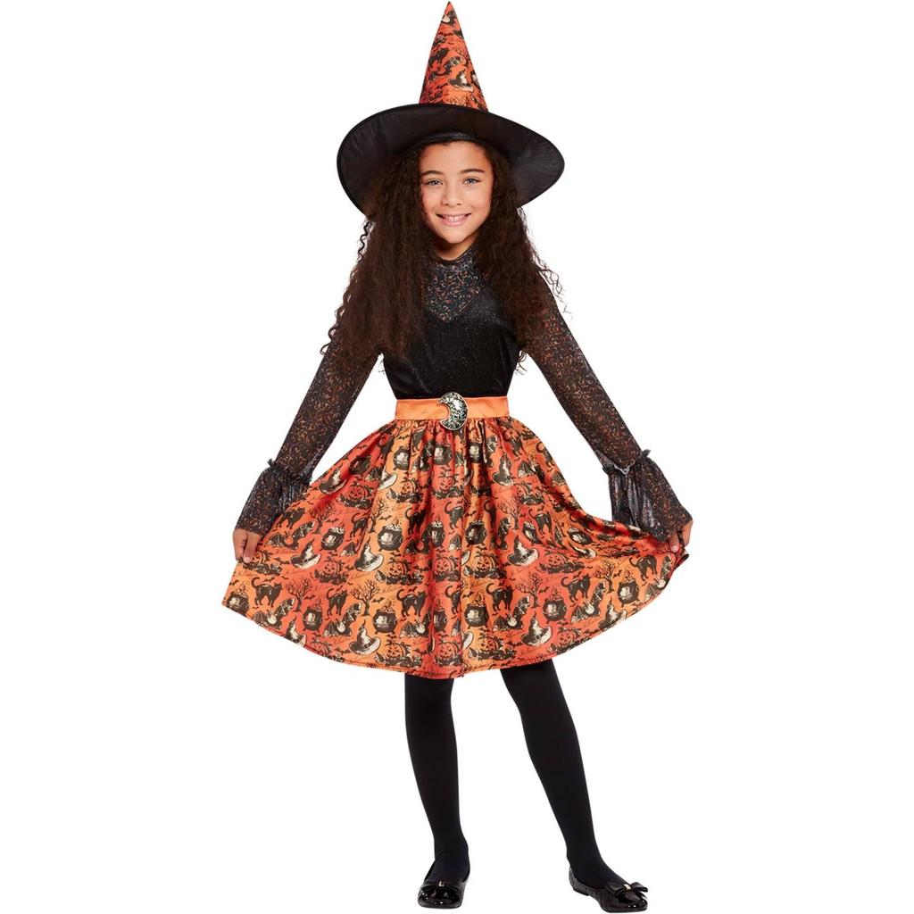 Smiffys Girls Witch Vintage Halloween Costume Set