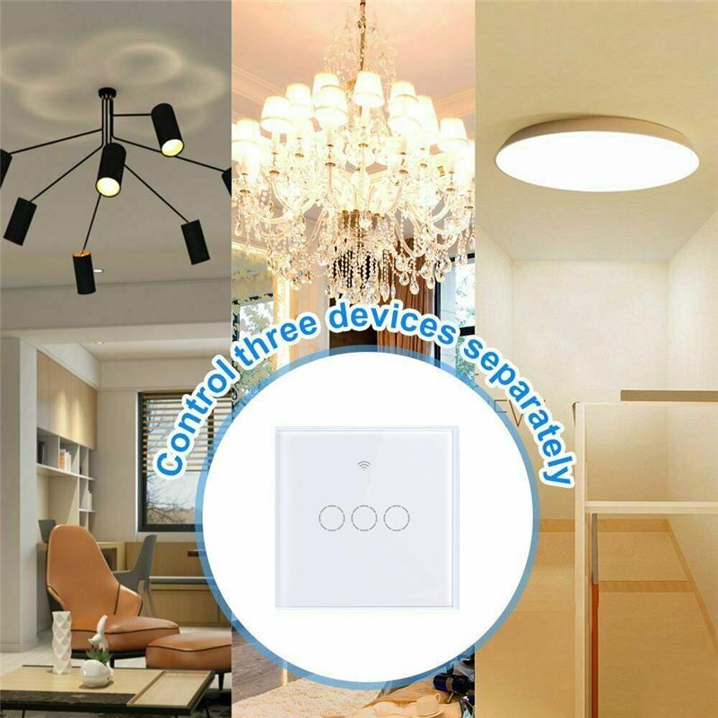 Chytrý dotykový Wifi spínač Bez nutnosti neutrálního vodiče Chytrý domov 1/2/3gangový spínač světel pro Alexu