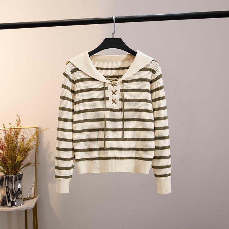 

Новый осенне-зимний базовый слой с полосатым галстуком, свитер с темно-синим воротом. У него школьный стиль, который делает вас моложе и стильнее. one size зелёный