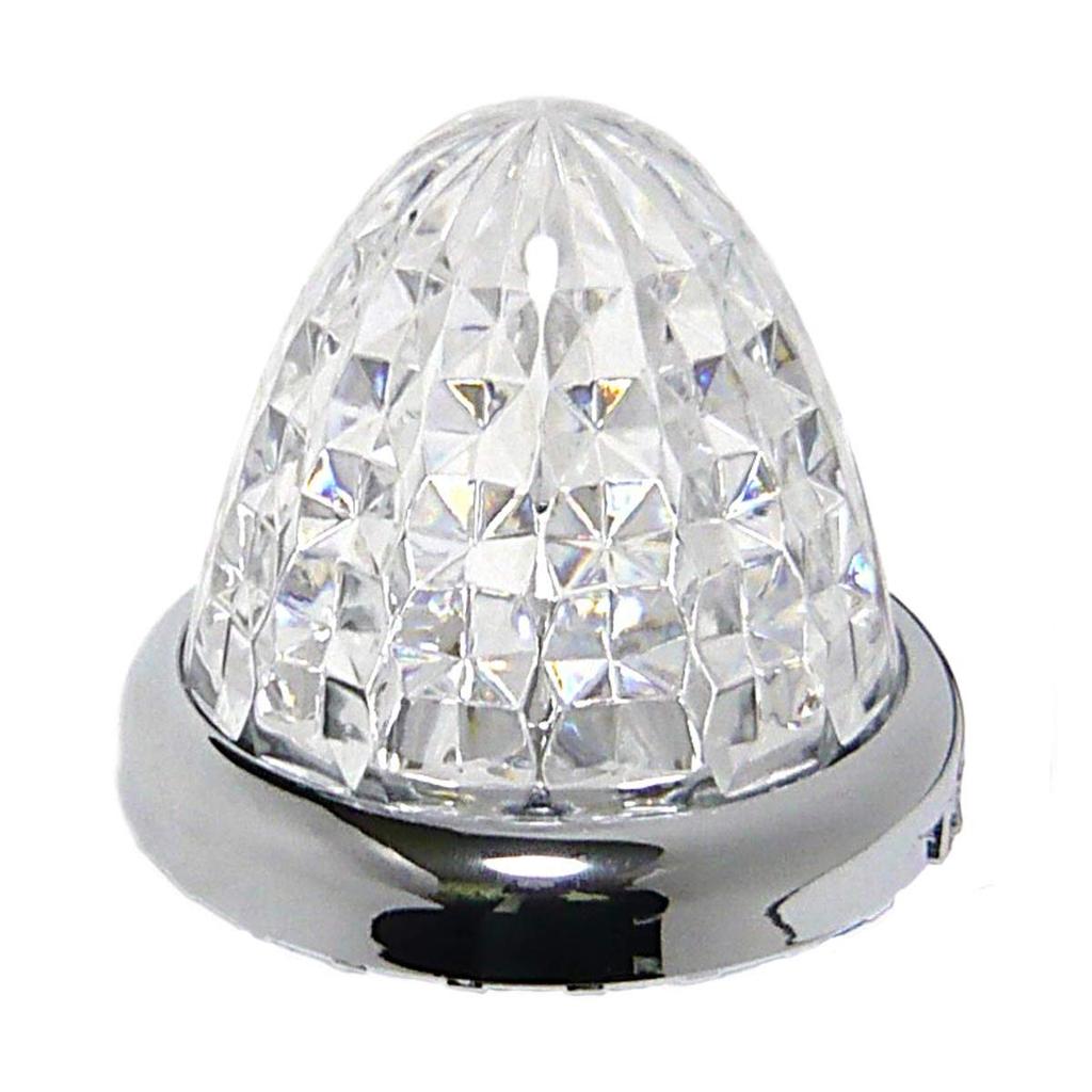 Customize 24V Truck LED Side Marker Lamps with Plated Crystal 16 Universal Set of Available In and Amber Custom Color Rings, 8-Sided Cutouts, LEDs,