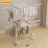 Versatile Foldable Clothes and Towel Drying Rack with Storage Shelf for Balcony or Floor Use