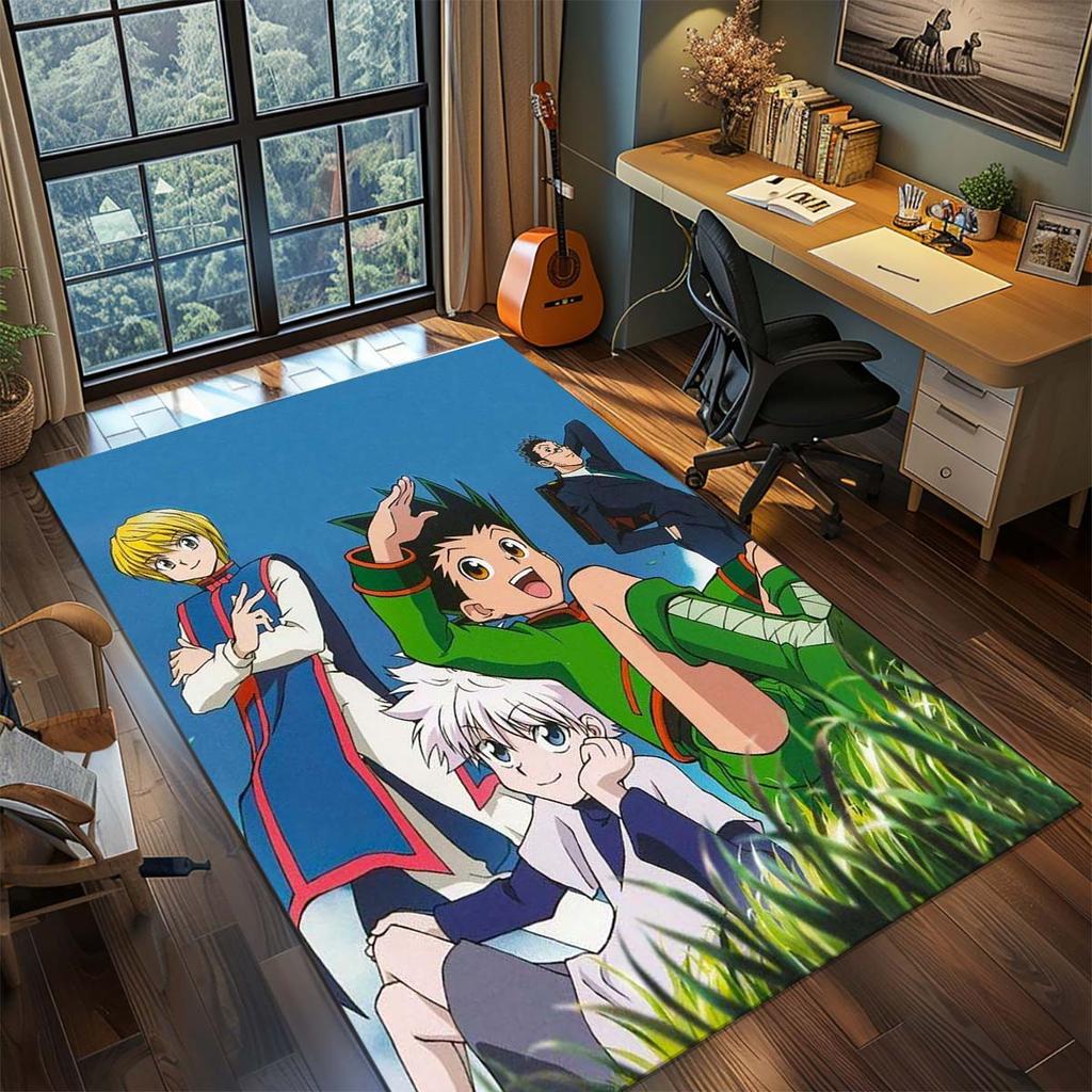 Hunter X Hunter Anime Rug Carpet Large Area Rug Non Slip Washable Floor Mat Gamer Room Bedroom Home Decor -QJY