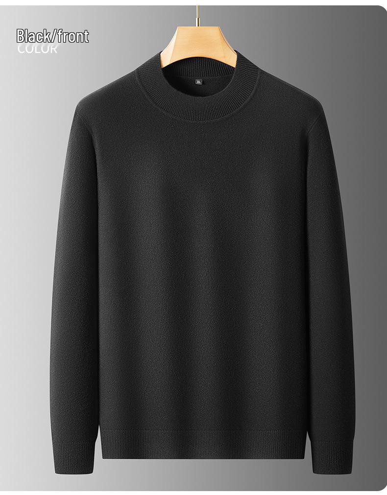 2025 Men's Casual Plus Size Round Neck Knit Sweater - Loose, Warm, Autumn/Winter Edition.