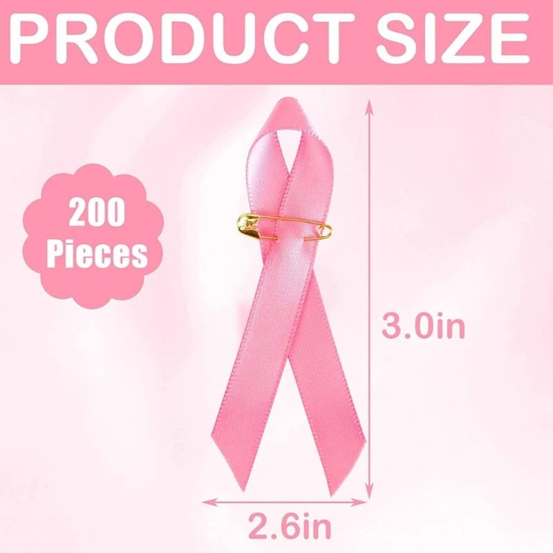 100pcs Awareness Enamel Lapel Pin Ribbon Brooch Breast Cancers Health Care Public Welfare Badges Jewelry Accessories