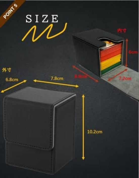 Venssu Deck Trading Card Vertical PU 100 Card Sleeve Duel and Other Card Box Case, Case, Storage, Magnetic, Leather, Compatible, "Yu-Gi-Oh!, Pokemon,