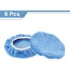 HARFINGTON 6pcs Car Polisher Bonnet Buffing Pad Coral Fleece Polishing Buffing Pad Cover for 9"-10" Car Buffer Bonnets Polisher, Light Blue