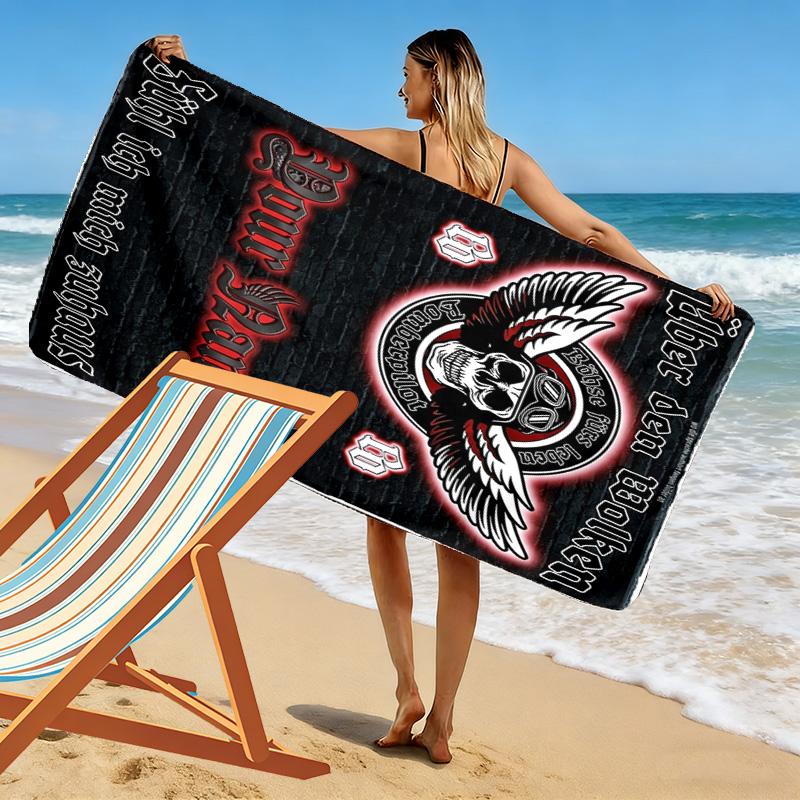 Name Custom Böhse Onkelz Poster Print Beach Towel, Large Soft Quick Dry Towel for Beach Camping Swimming