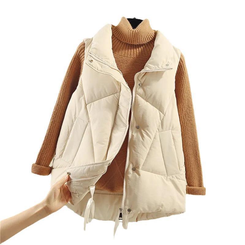 Gilet in cotone da donna taglie forti autunno e inverno moda tendenza gilet giacca con clip per cavallo