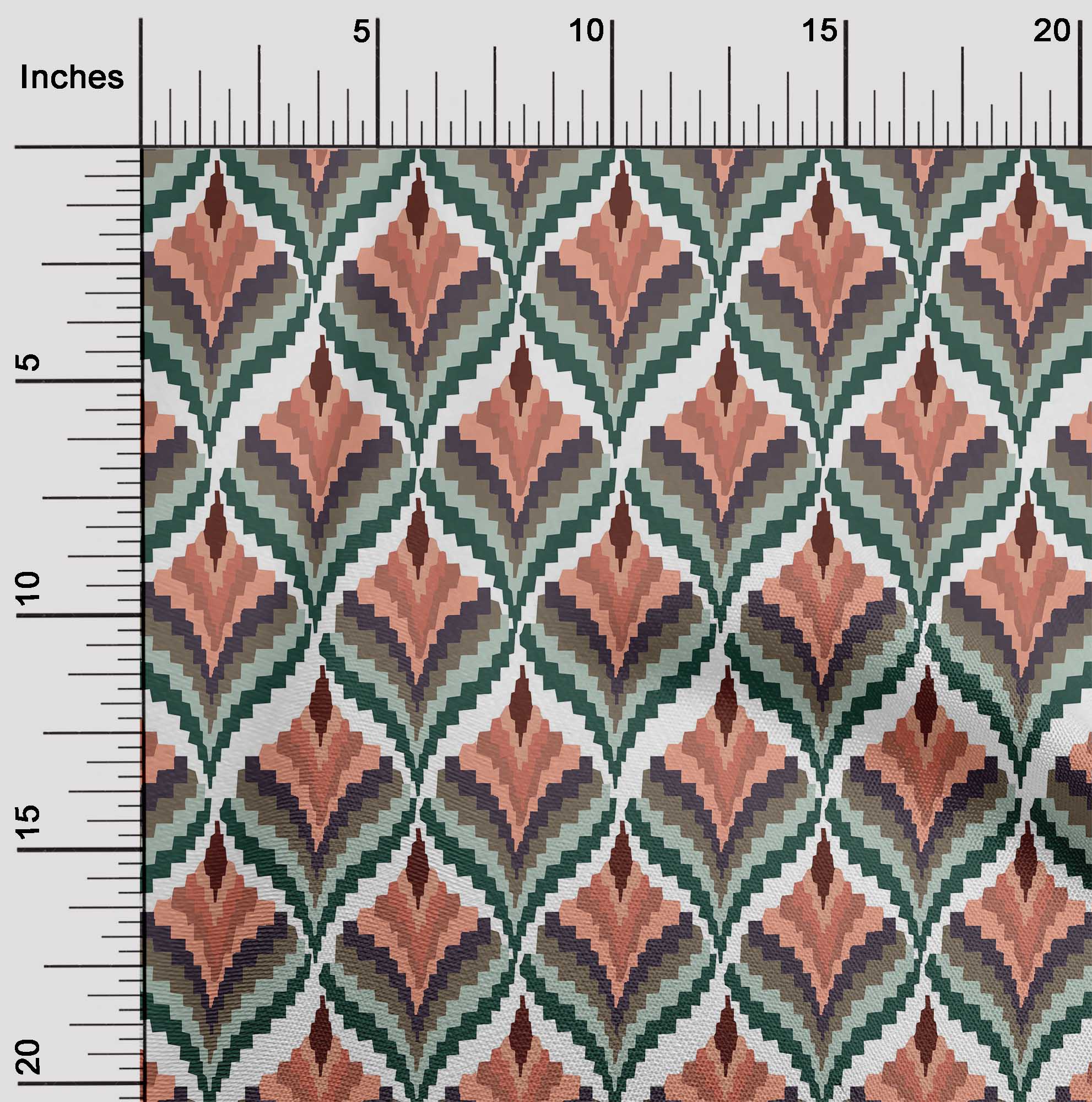 

oneOone Бавовняна гнучка тканина Ogee Flame Stitch Decor Fabric Printed BTY 40 дюймів 42 Inch - Viscose Chiffon персиковий