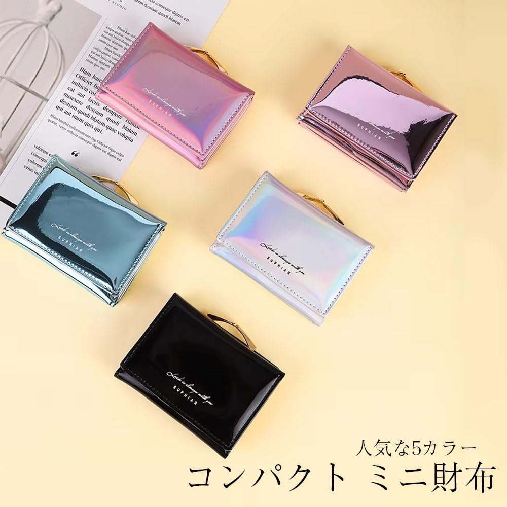 Wellvie Classy Mini Tri-fold Wallet for Students, Girls, and Women (Light Pink) - PU Leather Coin Case