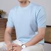 Men's Summer Short-Sleeve Wool Knit Sweater - Ice Cool Solid Color Round Neck