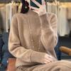 2025 Autumn/Winter Women's Thick Pure Wool Half-High Collar Knit Sweater
