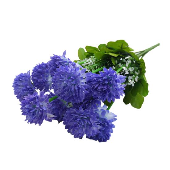 Artificial Chrysanthemum Bouquet UV Resistant Realistic Fake Silk Flower Wedding Party Indoor Outdoor Garden Faux Flower