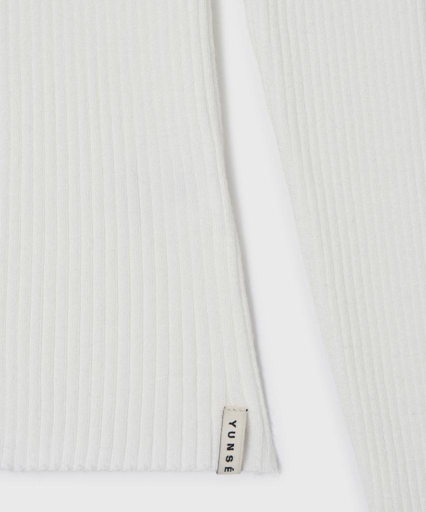 Yunse V-Neck Turtleneck Knit (White)
