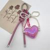 Heart Bow Woven Rope Cute Bag Pendant Fashion PU Leather Backpack Handbag Pendant Gift For Women Decoration Accessories CLE