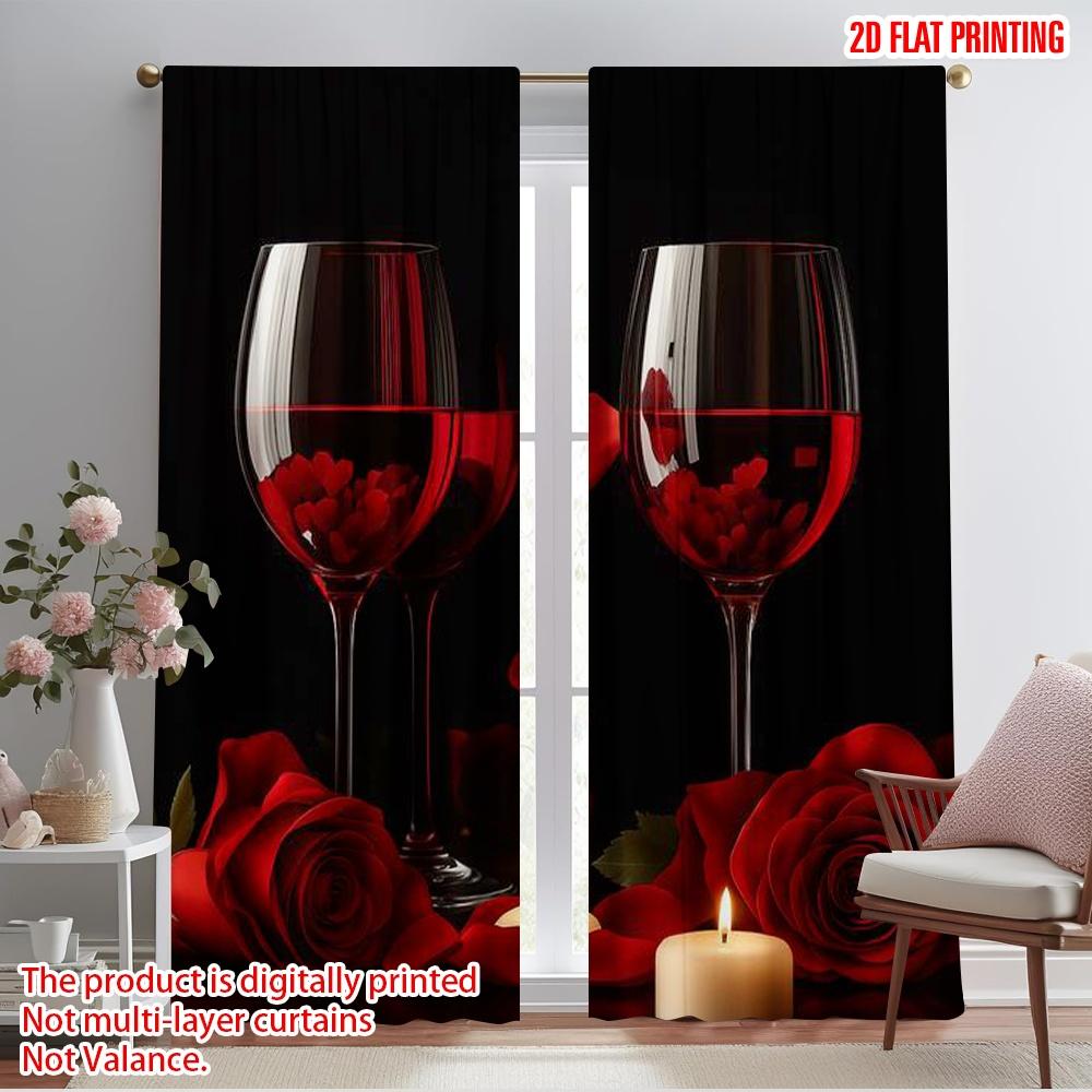 

2 шт., 2D плоская печать Шторы Рулонные шторы Романтический Тост 100% полиэстер (без удилища) Декор для дома для спальни гостиной 52.50×116.00 CM 2pcs