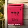 Iron Mailbox with Sloped Lid Slim Weather-Resistant for Porch, Farmhouse