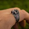 Adjustable Skull Ring Men Women Gothic Punk Rock Plated Open Band Vintage Geometric Jewelry