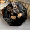 Dog on Black Background  pattern, automatic folding umbrella, portable and foldable design, 8 ribs, a Christmas or birthday gift.