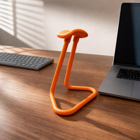 3D Printed Headphone Stand, Simple Headset Holder with Triangular Stable Base, Universal Headphone Rack for Gaming Desktopsand Study Desks