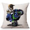 Xtreme Sport Motorcycle Stunting Riding Mtx Cute Cartoon Stunters Decorative Sofa Throw Pillow Case Cotton Linen Cushion Cover