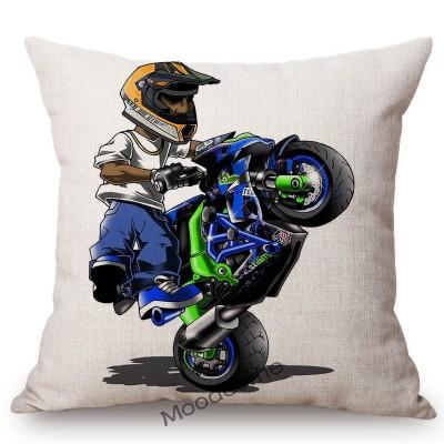 Xtreme Sport Motorcycle Stunting Riding Mtx Cute Cartoon Stunters Decorative Sofa Throw Pillow Case Cotton Linen Cushion Cover