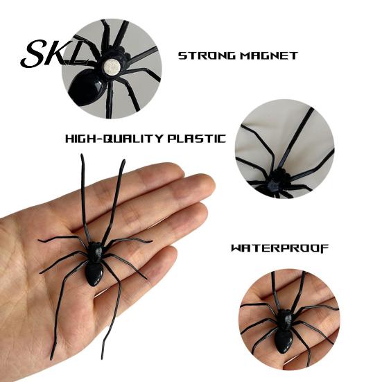 Indoor Halloween Decor 3D Spider Fridge Magnet, Spooky Realistic Magnetic for Reusable Decorations Refrigerator, Car Surface, Garage Door, Parties,