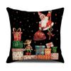 Christmas Pillow Cover New Linen Cartoon Black Print Holiday Home Sofa Cushion Cover