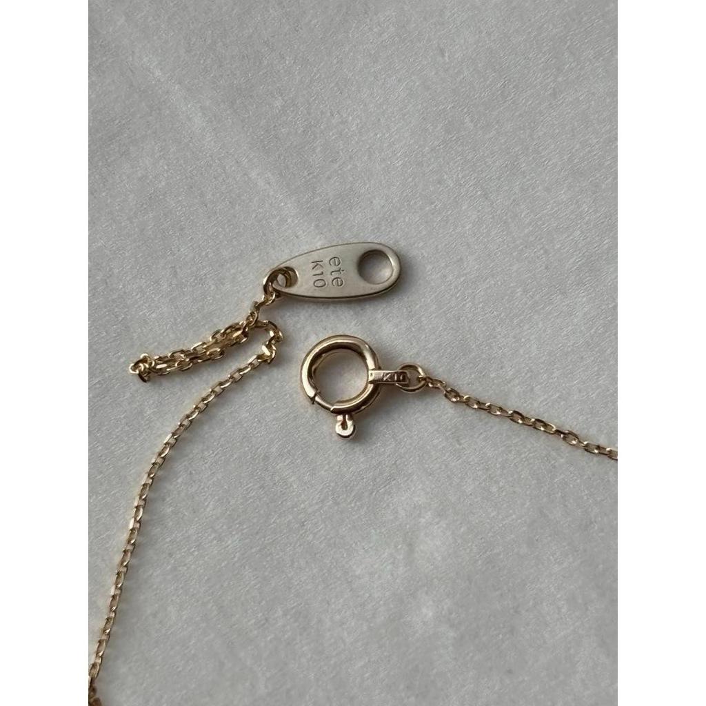 Used Ete K10YG Layer Crescent Moon Necklace Ete Necklace 10K Gold Simple