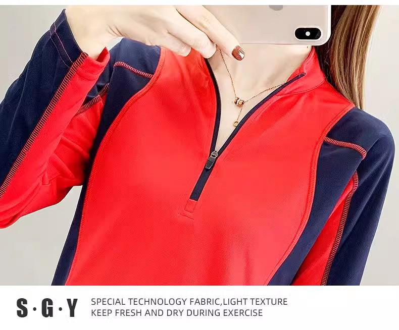 Women's Quick-Dry Long-Sleeve Sport T-Shirt - Breathable, Sweat-Wicking, Slimming, Perfect for Running and Hiking