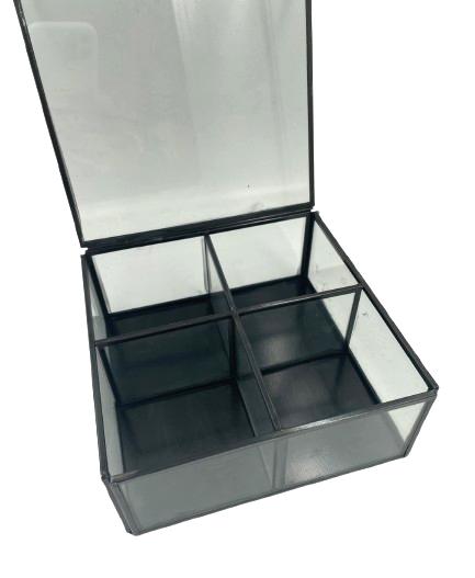 Westwing Dijk Box Metal Box Metal and Glass Box 17x17x7 Cm