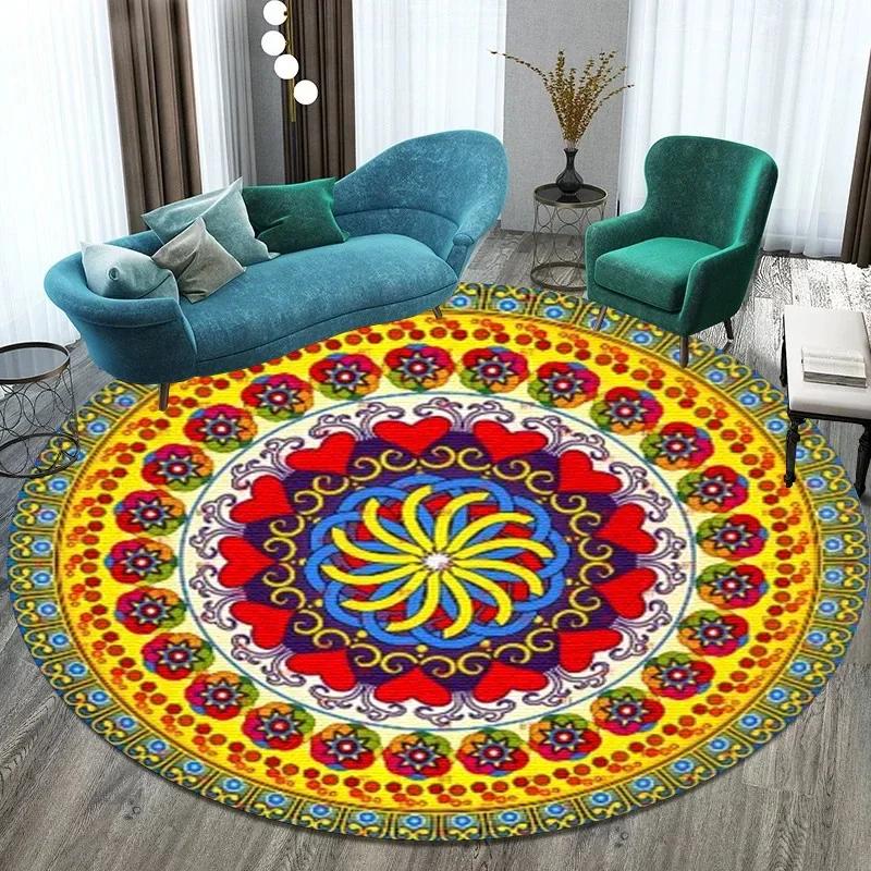 Bitcoin Round Carpet Anti-Slip Circle Area Rug Large for Home Living Room Floor Mat Bedroom Decor Chair Drum Rug Chair Doormat