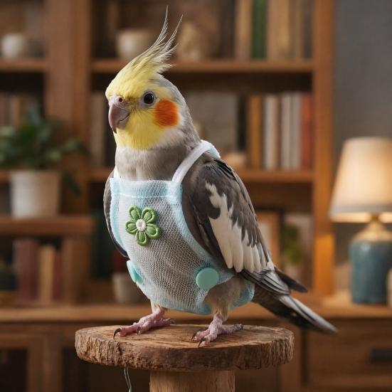 Yousheng Parrot Diaper Clothes with Leash, Parrot Flight Harness Diaper, Reusable Parrot Nappy Clothes, Outdoor Training Harness for Parakeet Budgies