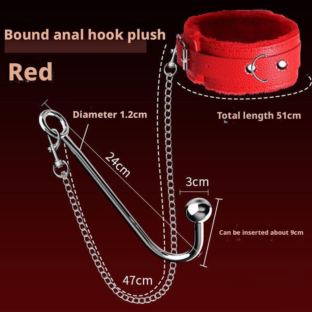 NEW Metal Anal Hook with Leather Collar Sexual Kits  Erotic Bondage Restraint Game for Fetish Couples Adult Anal Sex Toy