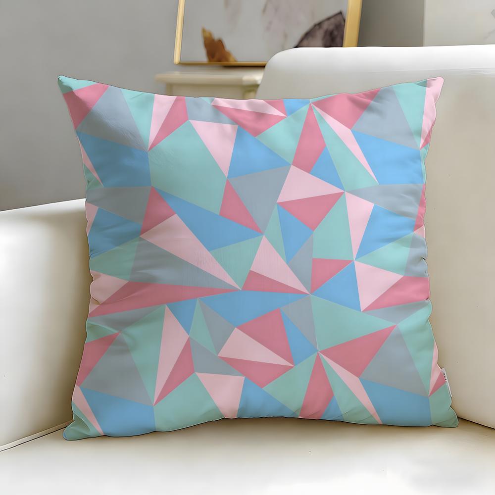 Cracked Ice Pattern Cushion Cover Soft  EasyWash Pillow Case  Versatile for Couch Bed Travel and Office