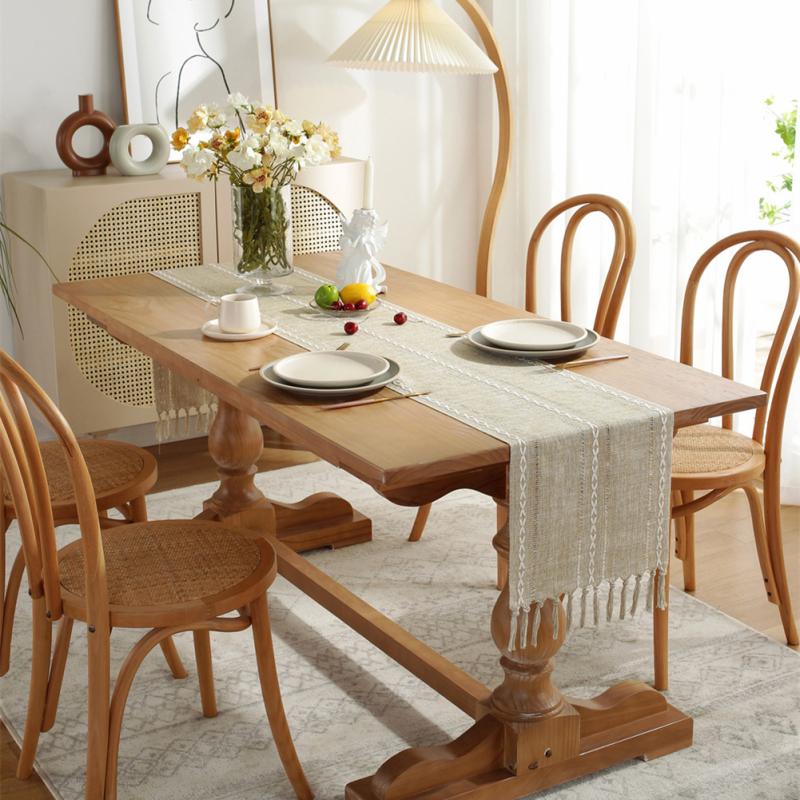 Nový! Stůl v rustikálním stylu se střapcem 33x183cm/13x72inch pro sváteční párty jídelnu