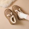 Autumn and winter new fleece thickened lace-up Birkenstocks cotton shoes fashionable small thick-soled heightening snow boots