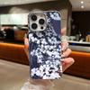 Ink Flower Design Leather Texture TPU Phone Case For iPhone 17 16 Pro Max 15 14 13 Pro Max 11 Anti Scratch Soft Silicone Cover