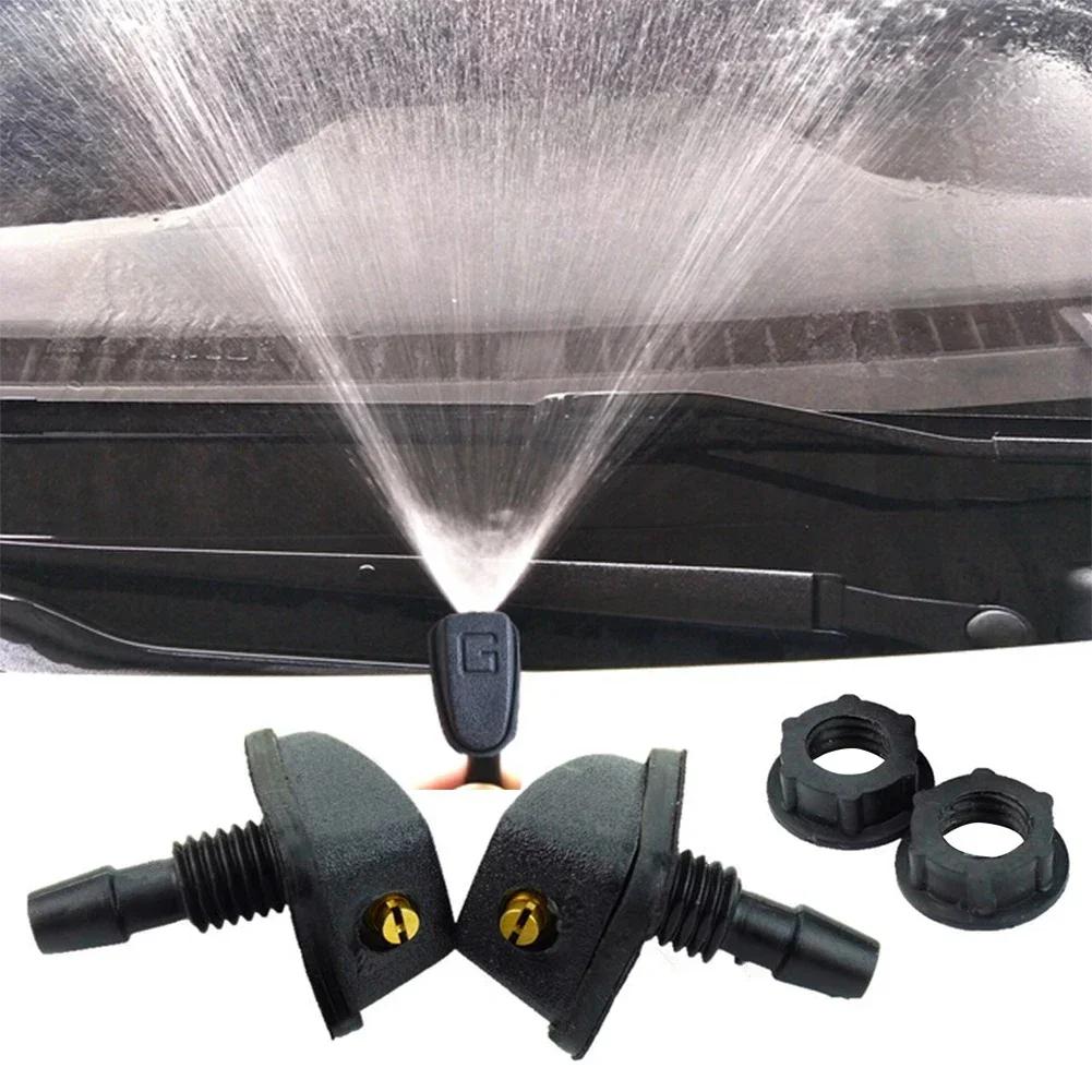 2 Stück Auto Justierung Auto Frontscheibenwischer Düse Jet Sprüher Kits Sprinkler Wasser Fächerdüse Abdeckung Waschdüsenauslass Universal