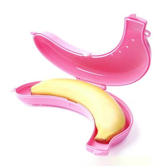 2PCS Banana Storage Box, Food Grade Plastic Banana Protector, with Vent Holes Portable Hard Shell Snap Closure Container, for Lunch Travel Camping
